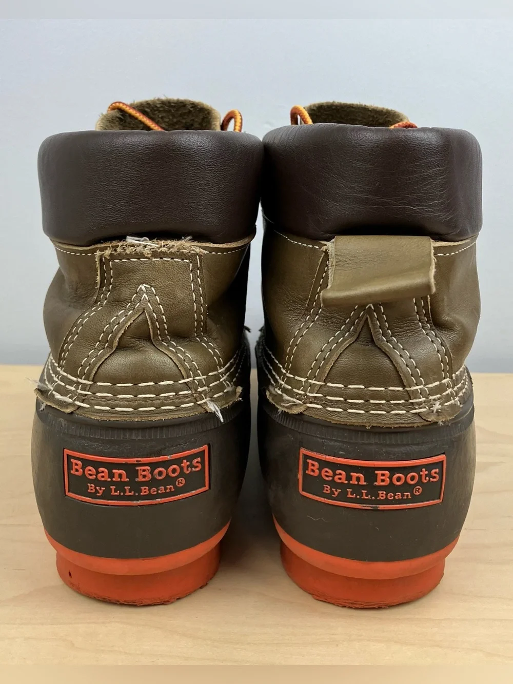 L.L. Bean Men’s Size 11.0 M Unlined 7” Duck Boots Olive Green Leather Lace Up